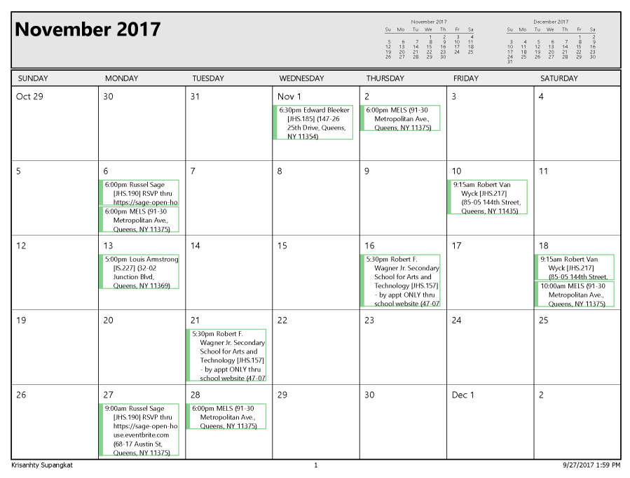 2017 Middle School Open House [Nov]